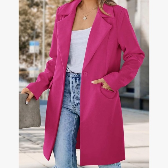 PRETTYGARDEN Long Blazer Jacket With Front Pockets Size Large NEW - Picture 2 of 11